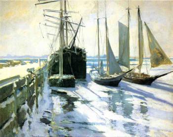 約翰 亨利 特瓦尅特曼 Winter Gloucester Harbor 約翰 亨利 特瓦尅特曼 Winter Gloucester Harbor